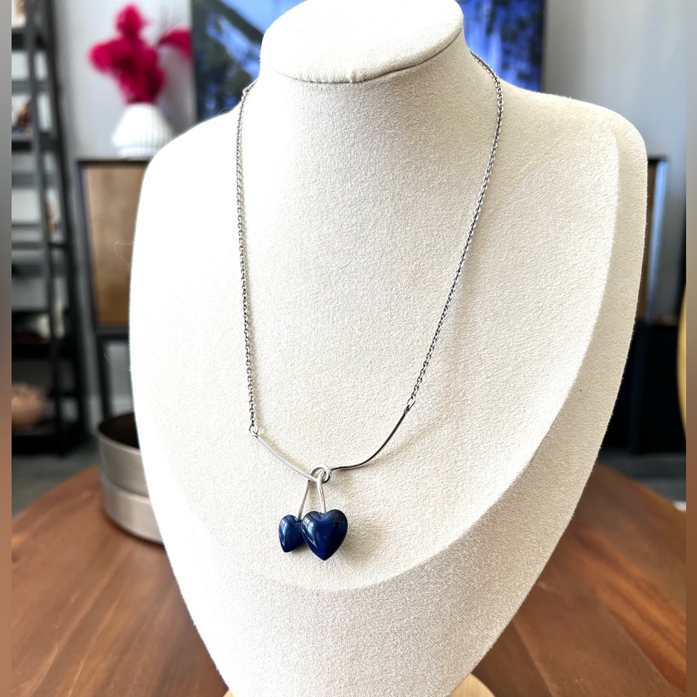 Sarah Coventry Blue Hearts Necklace